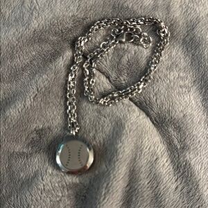 Stylish‎ Silver Baseball Diffuser Pendant Necklace